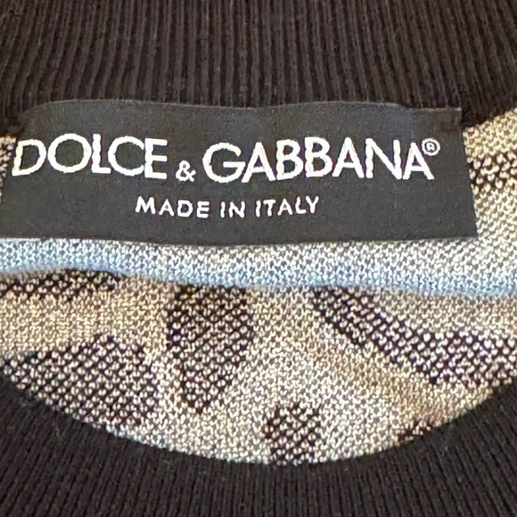 Dolce & Gabbana zebra print metallic threading crew neck long sleeves cropped - Picture 4 of 4